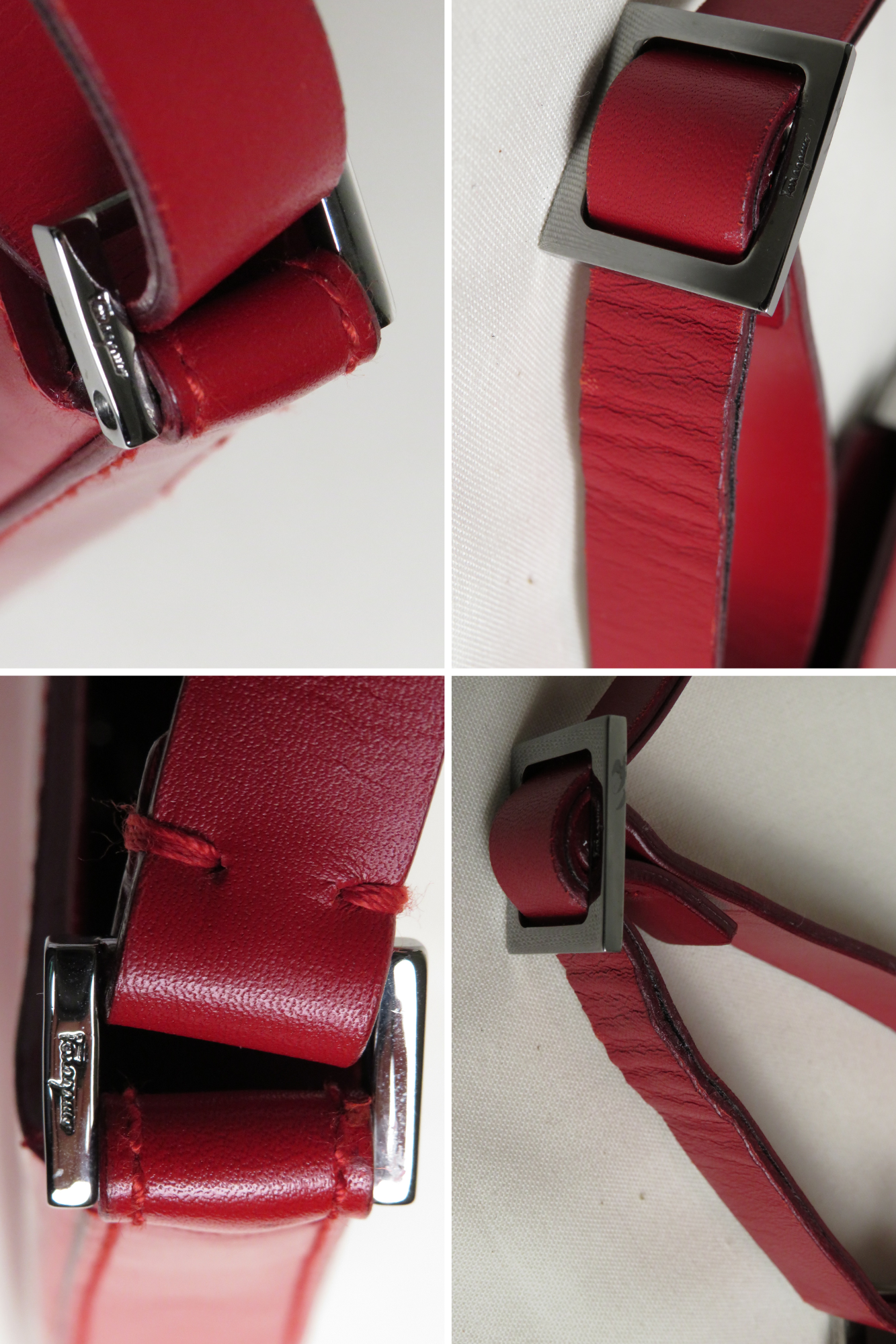 Salvatore Ferragamo Red Leather Shoulder Bag