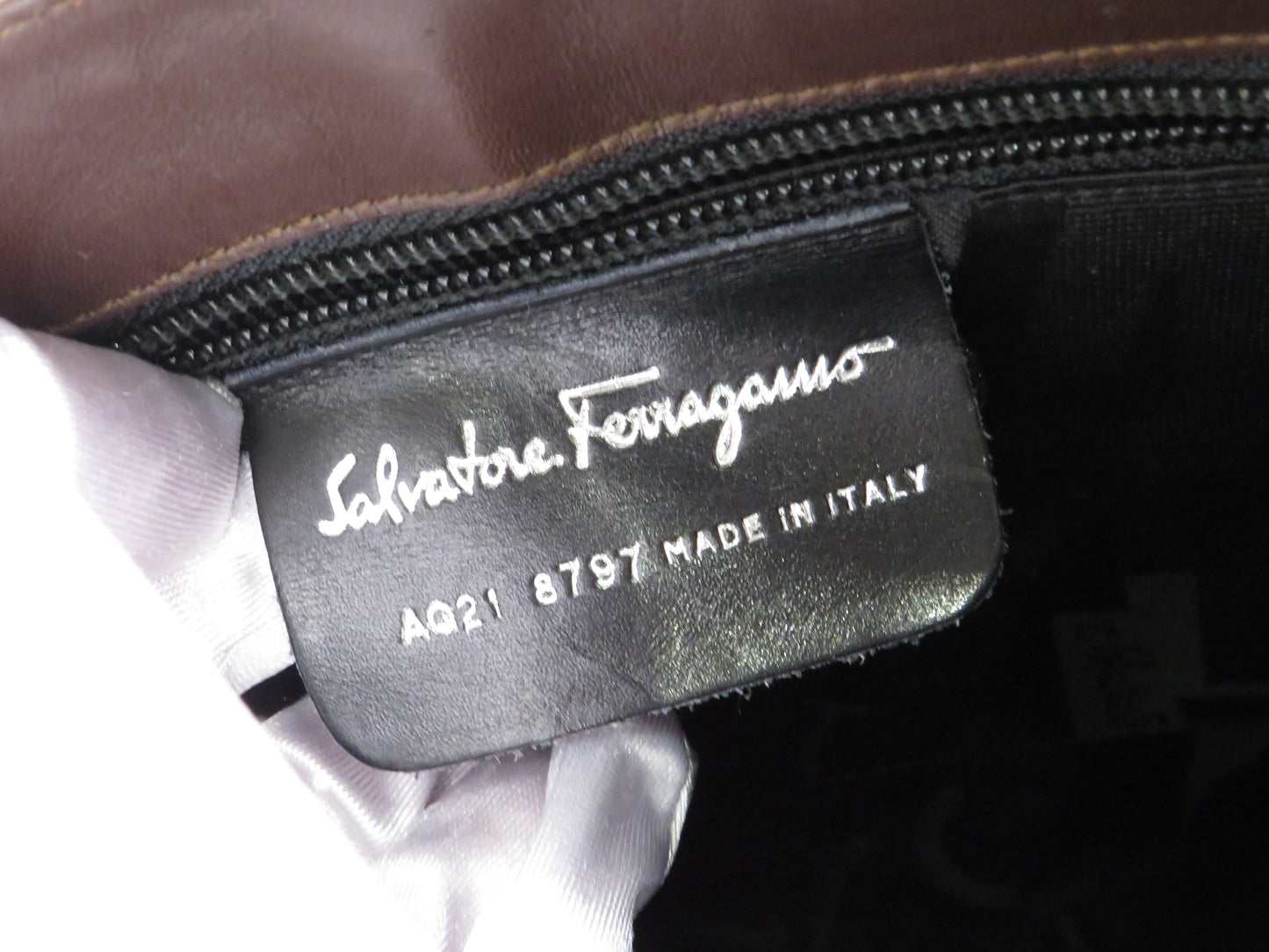 Salvatore Ferragamo Gancini Bag Brown Leather