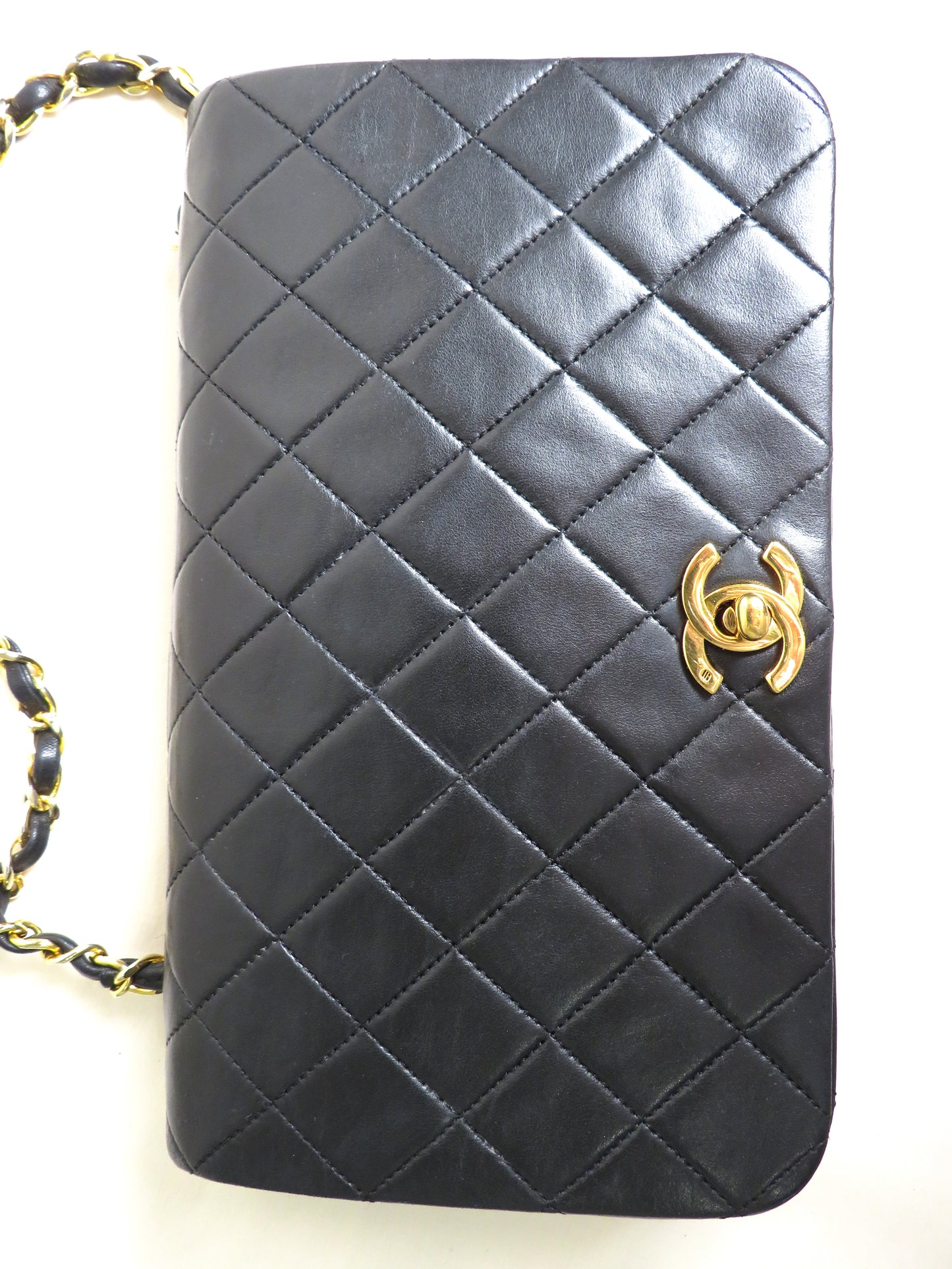 Chanel Lambskin Full Flap Turn Lock Black Bag