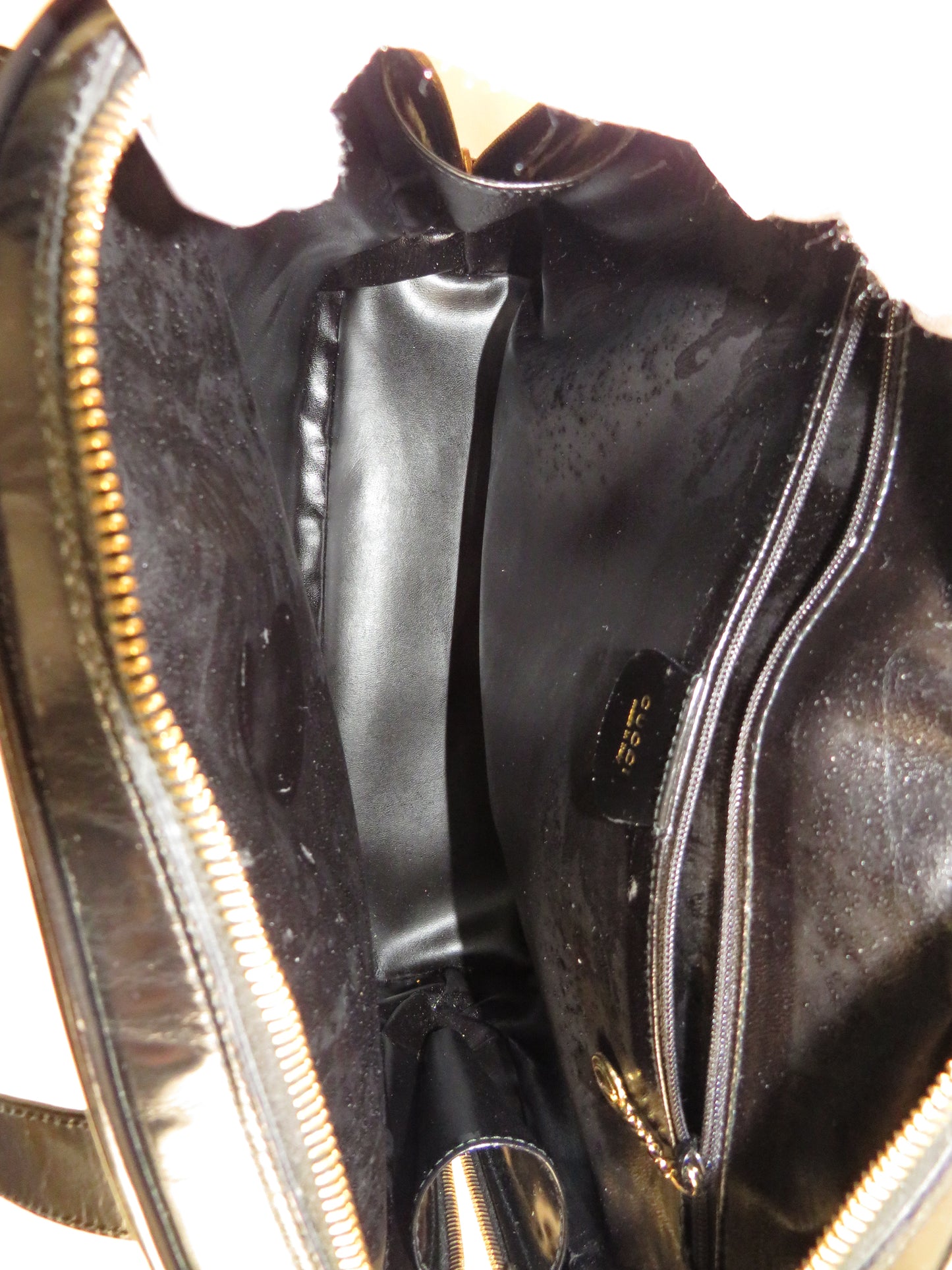 Rare Gucci Bamboo Bag Vintage -  Black Patent Leather