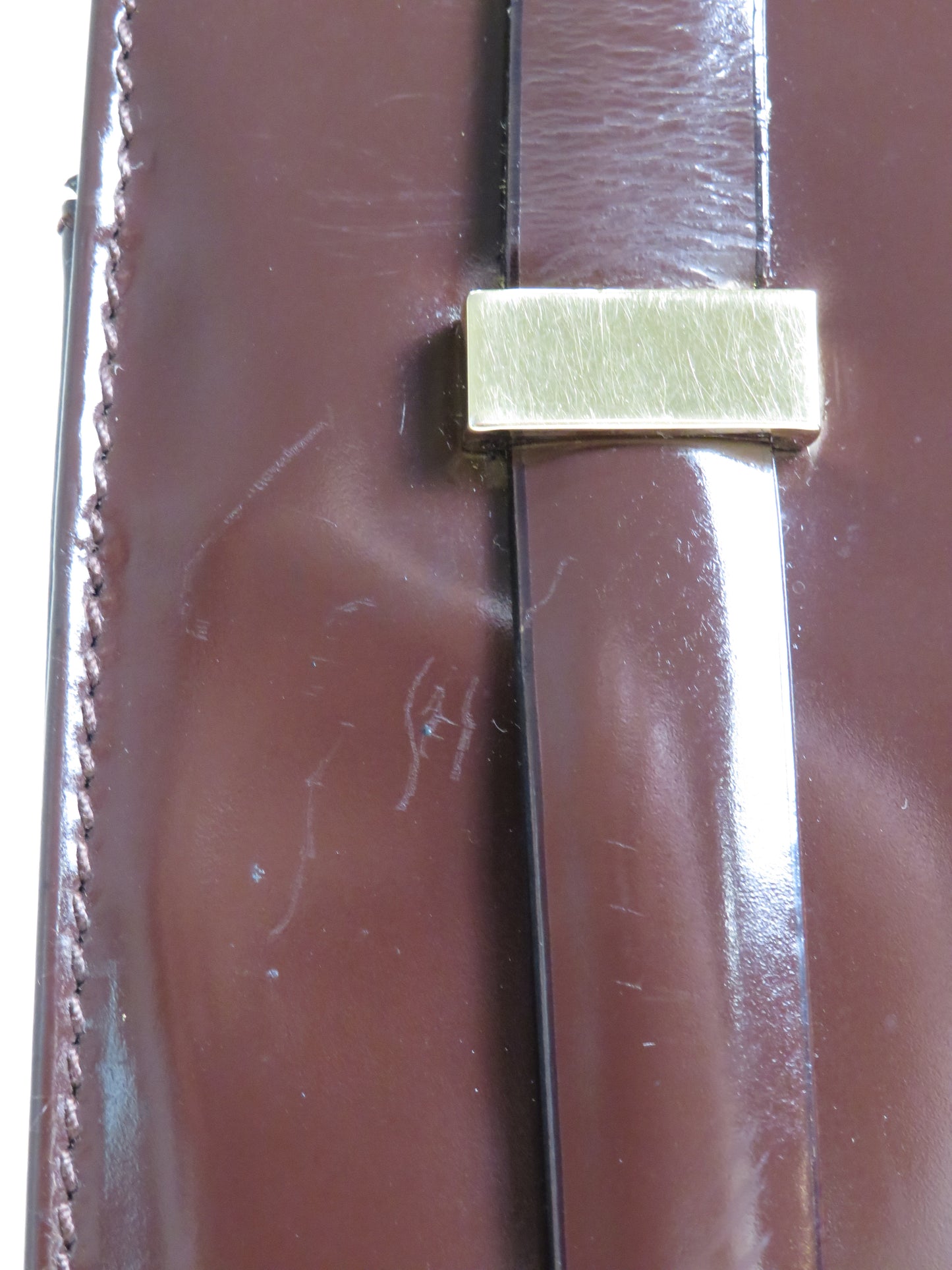 Rare Tom Ford Gucci Burgundy Patent Leather Kiss Lock Frame Bag