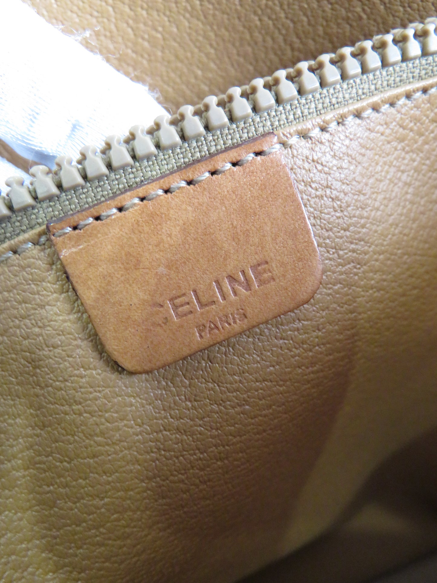 Vintage Celine Macadam Tote Bag Beige