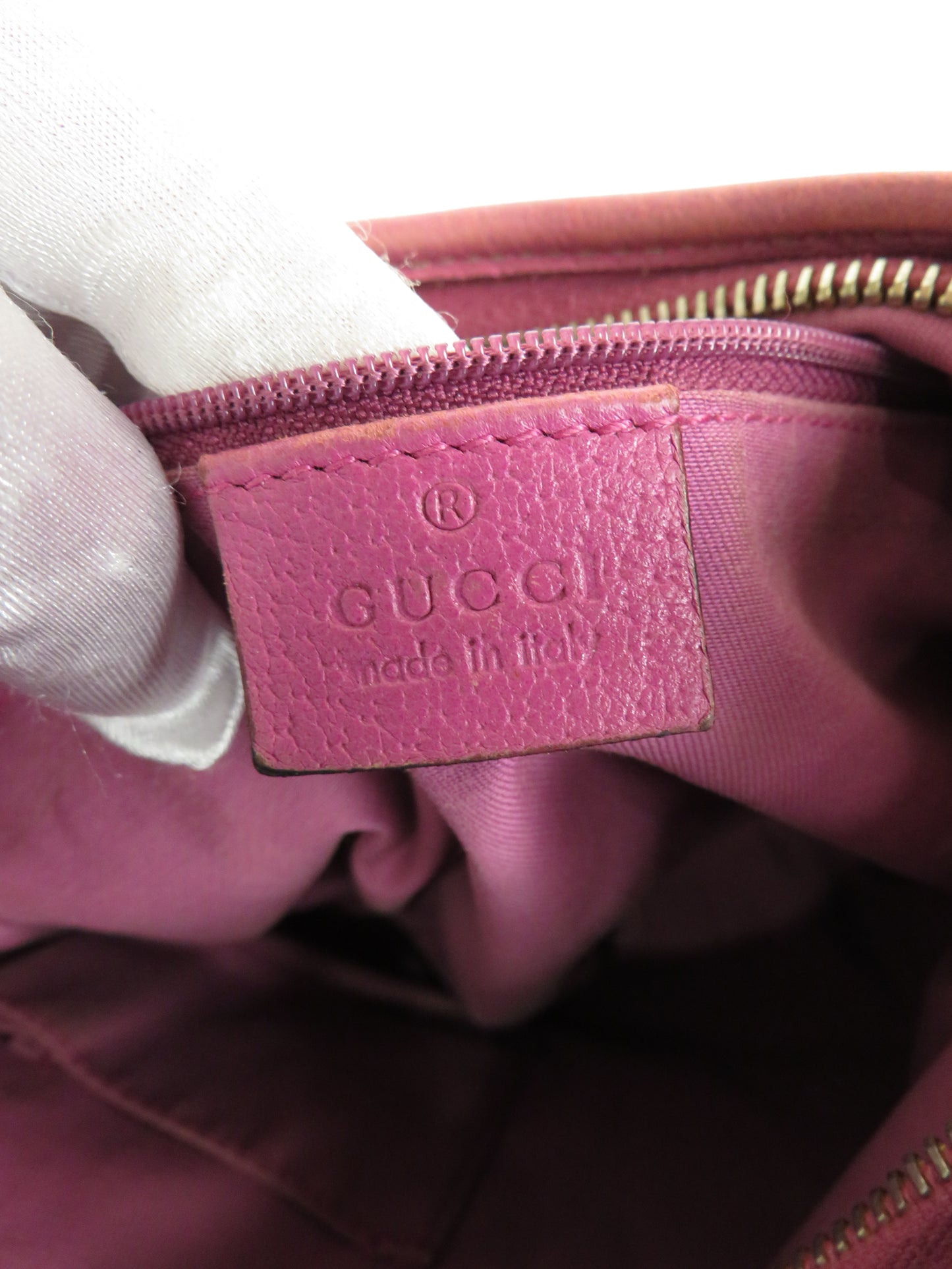 Gucci GG Canvas Abbey Hobo Pink Bag