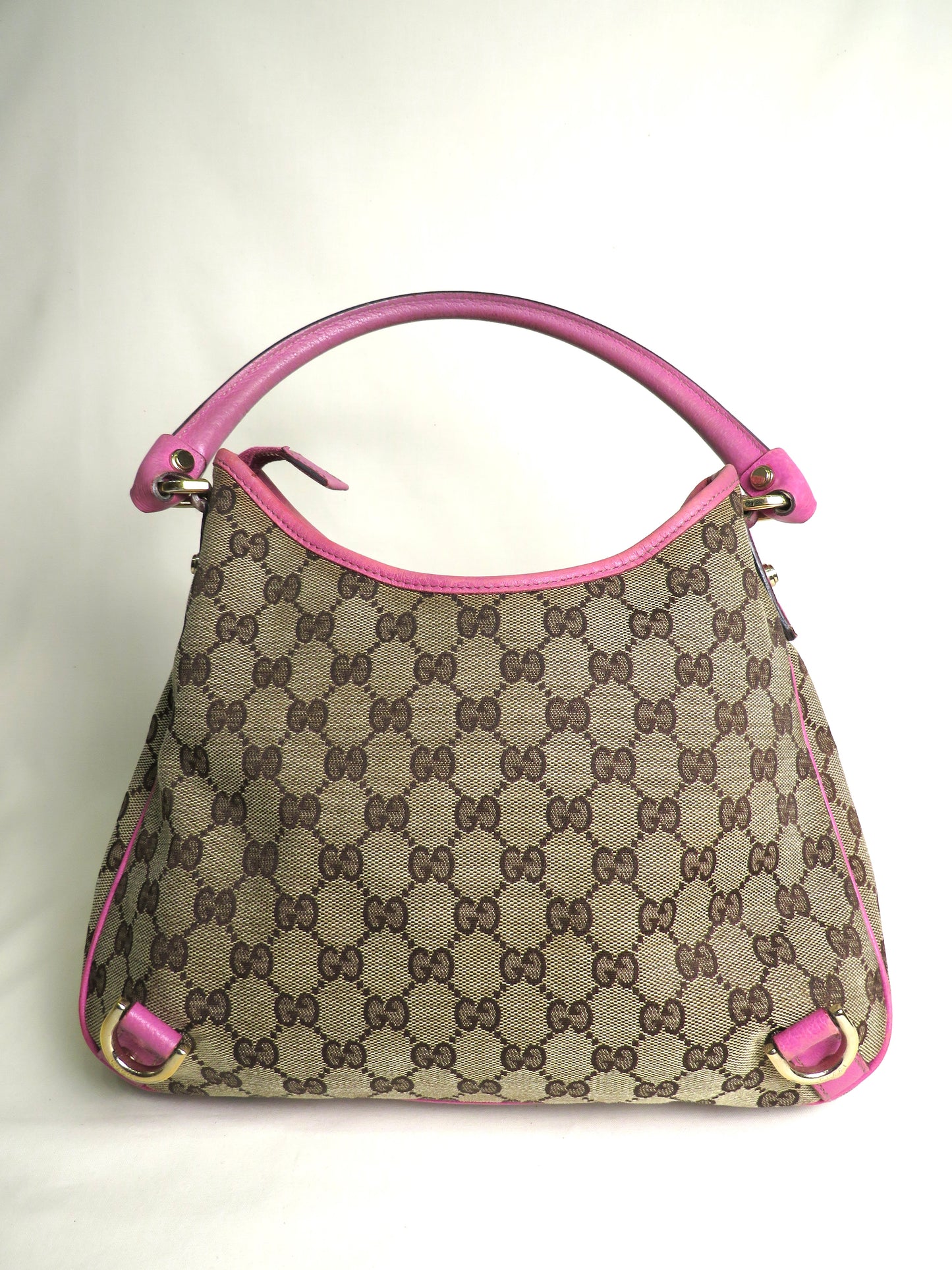 Gucci GG Canvas Abbey Hobo Pink Bag