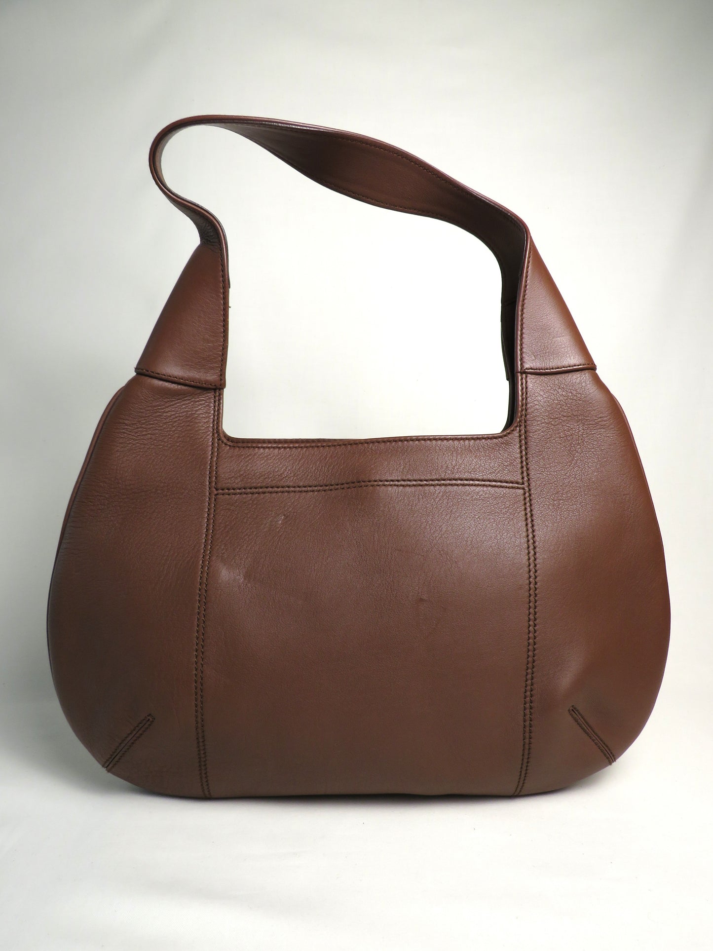 Salvatore Ferragamo Brown Leather Hobo Shoulder Bag