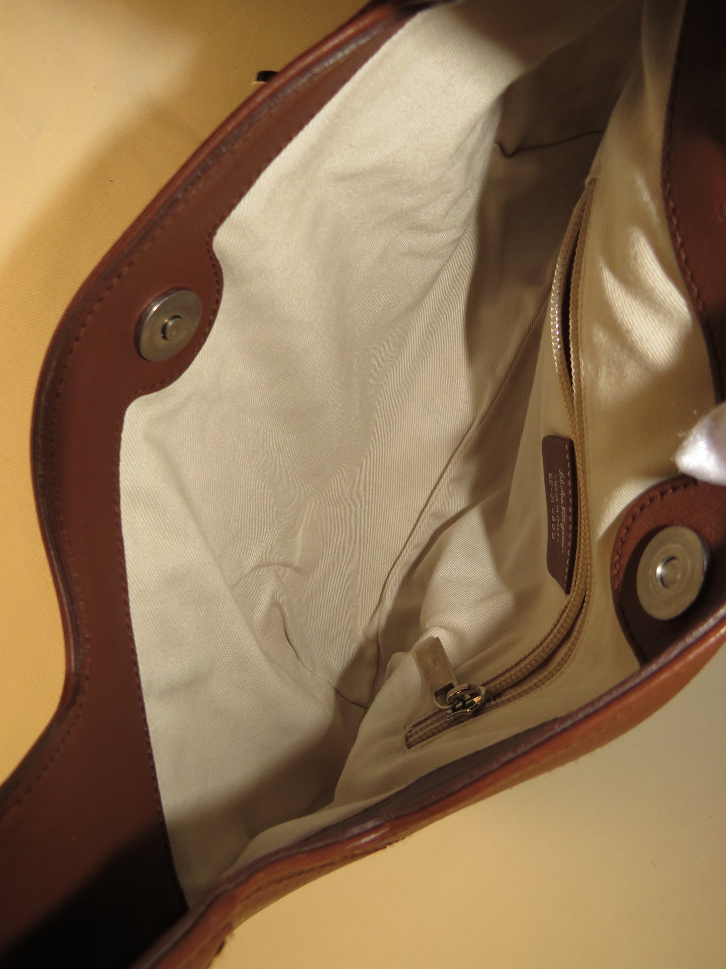 Salvatore Ferragamo Brown Leather Hobo Shoulder Bag