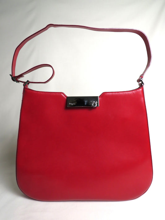 Salvatore Ferragamo Red Leather Shoulder Bag